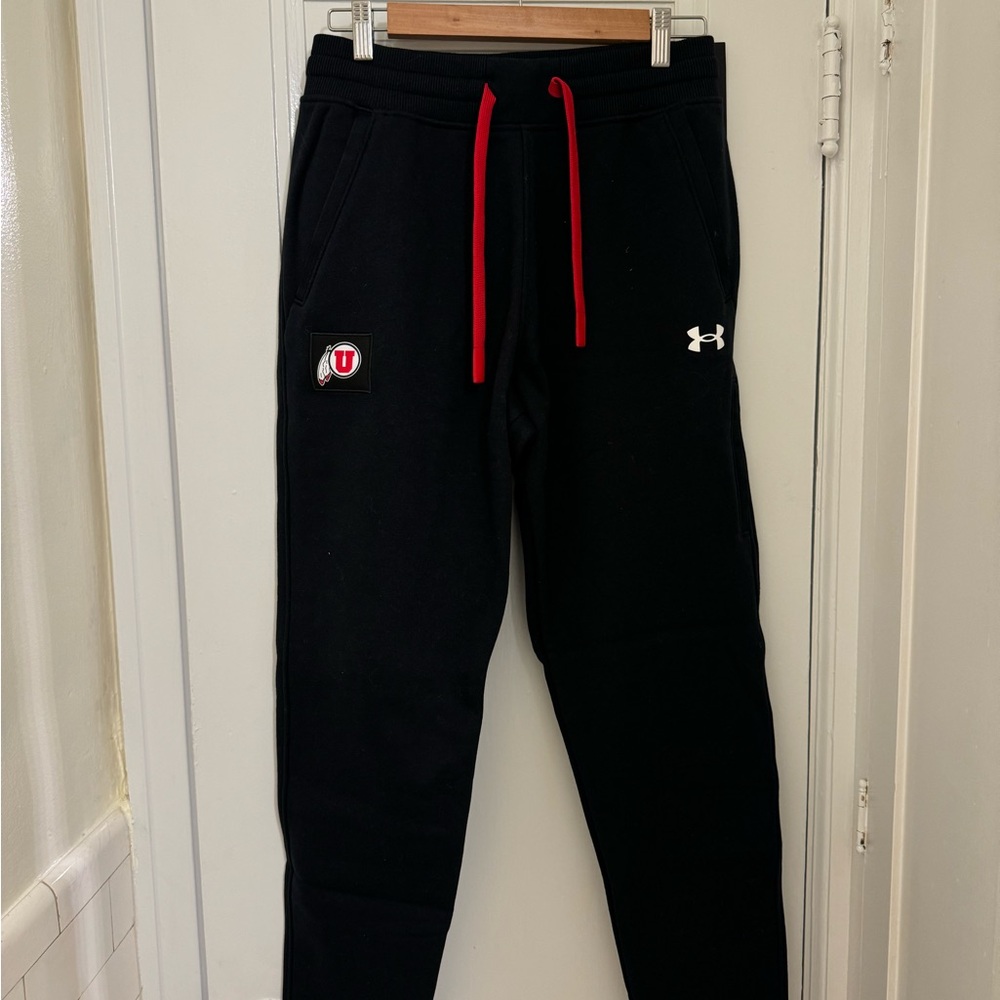 Utah Utes Under Armour Black Sweatpants with Red Accents